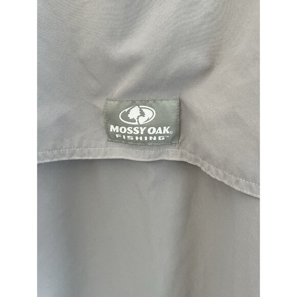 Mossy Oak Fishing Shirt Men's Size XXL Button up Short Sleeve Gray - Picture 5 of 14